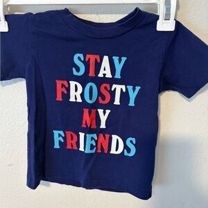 Peek little peanut Navy Blue 'Stay Frosty' Kids baby Tee shirt 6/12 mo